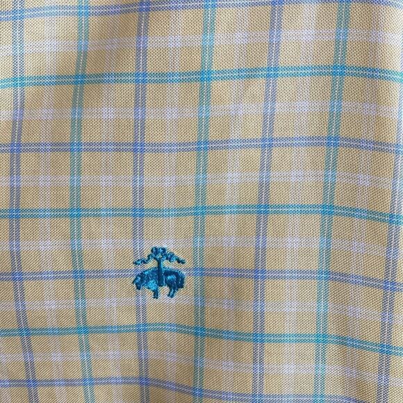 Brooks Brothers yellow plaid button down - Picture 2 of 6